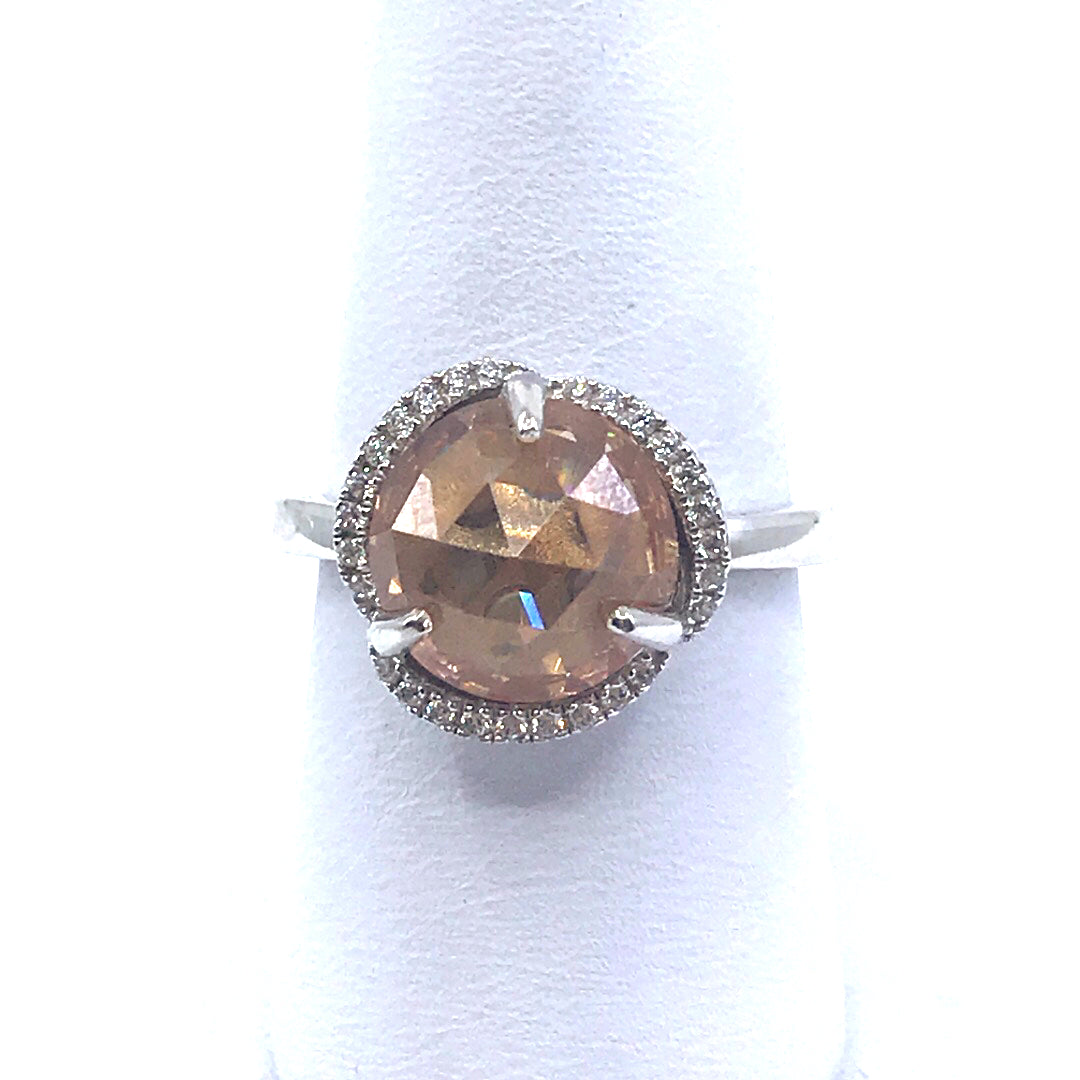 Sterling Silver Circle Stone Ring - HK Jewels