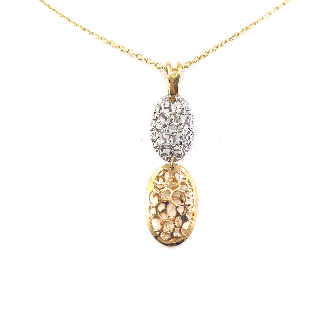 14K Gold Oval Pendant - HK Jewels