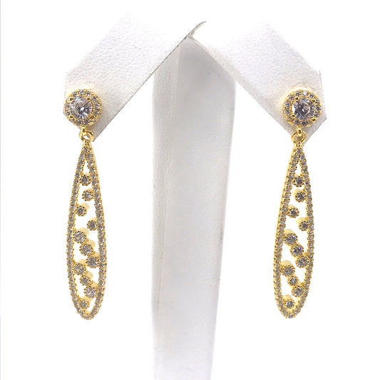 Sterling Silver Micro Pave Teardrop Earrings - HK Jewels