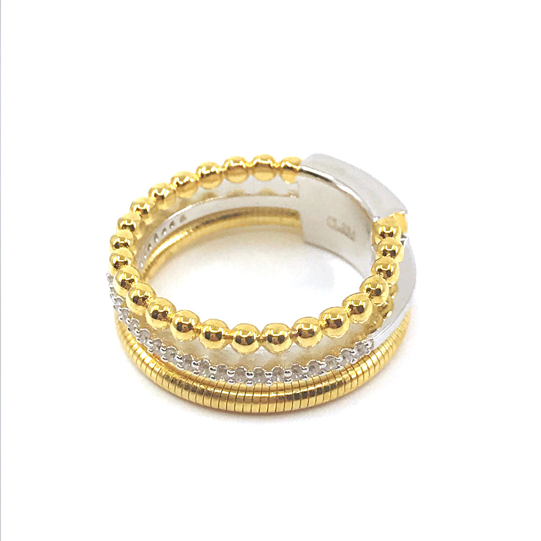 Sterling Silver Triple Band Ring - HK Jewels