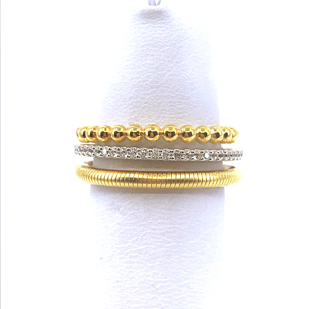 Sterling Silver Triple Band Ring - HK Jewels
