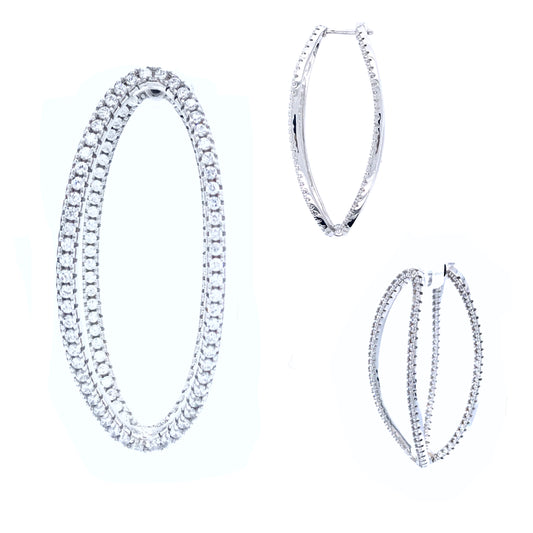 Sterling Silver Double Oval Earrings - HK Jewels