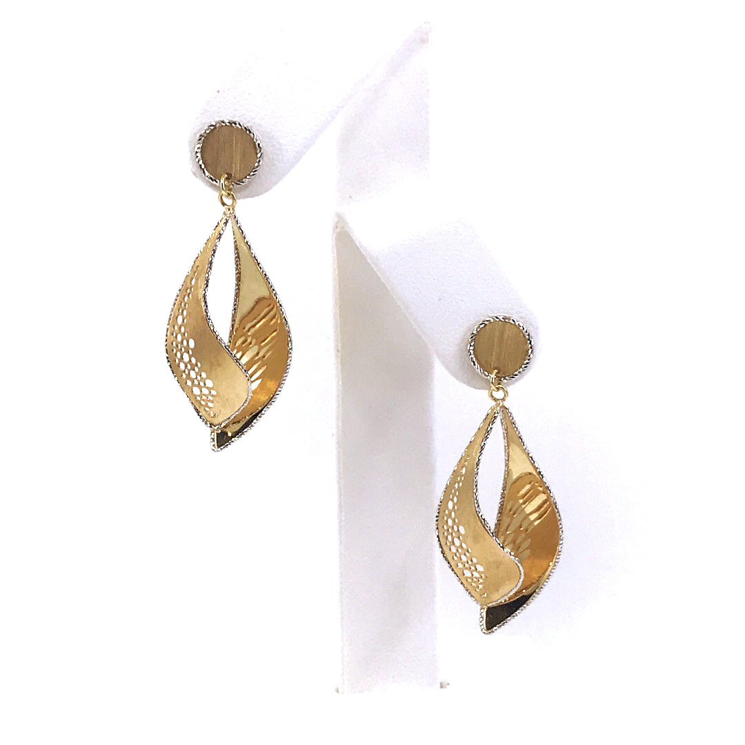 14K Gold Marquis-Shaped Earrings - HK Jewels