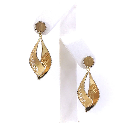 14K Gold Marquis-Shaped Earrings - HK Jewels