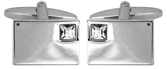 Clear Crystal Corner Cufflinks - HK Jewels