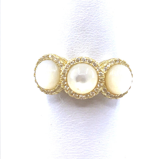 Sterling Silver Mother of Pearl Ring - HK Jewels