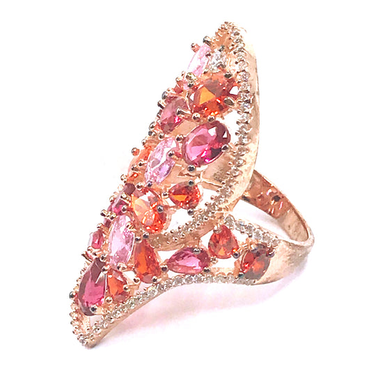 Rose Gold Plated Sterling Silver Ring - HK Jewels