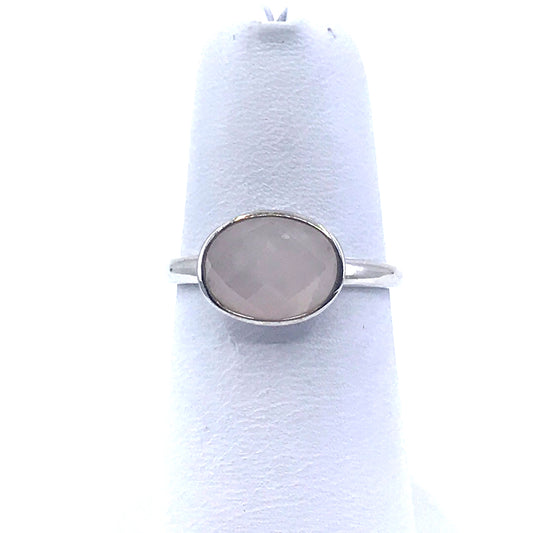 Sterling Silver Oval Stone Ring - HK Jewels