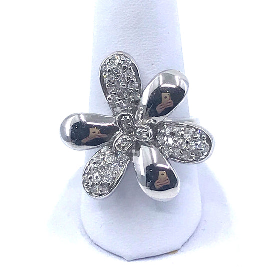 Sterling Silver Flower Ring - HK Jewels