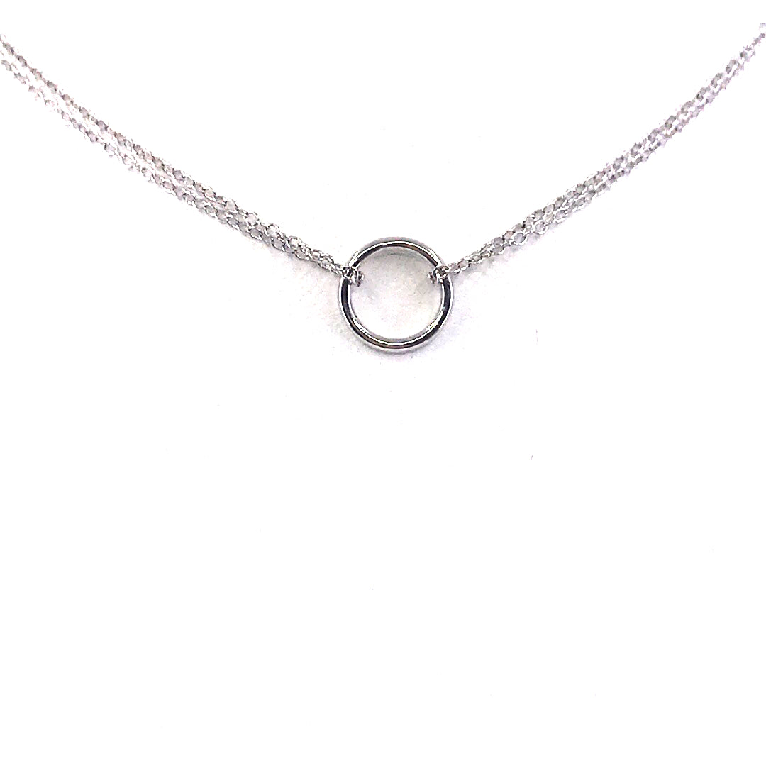 Sterling Silver Circle Necklace - HK Jewels