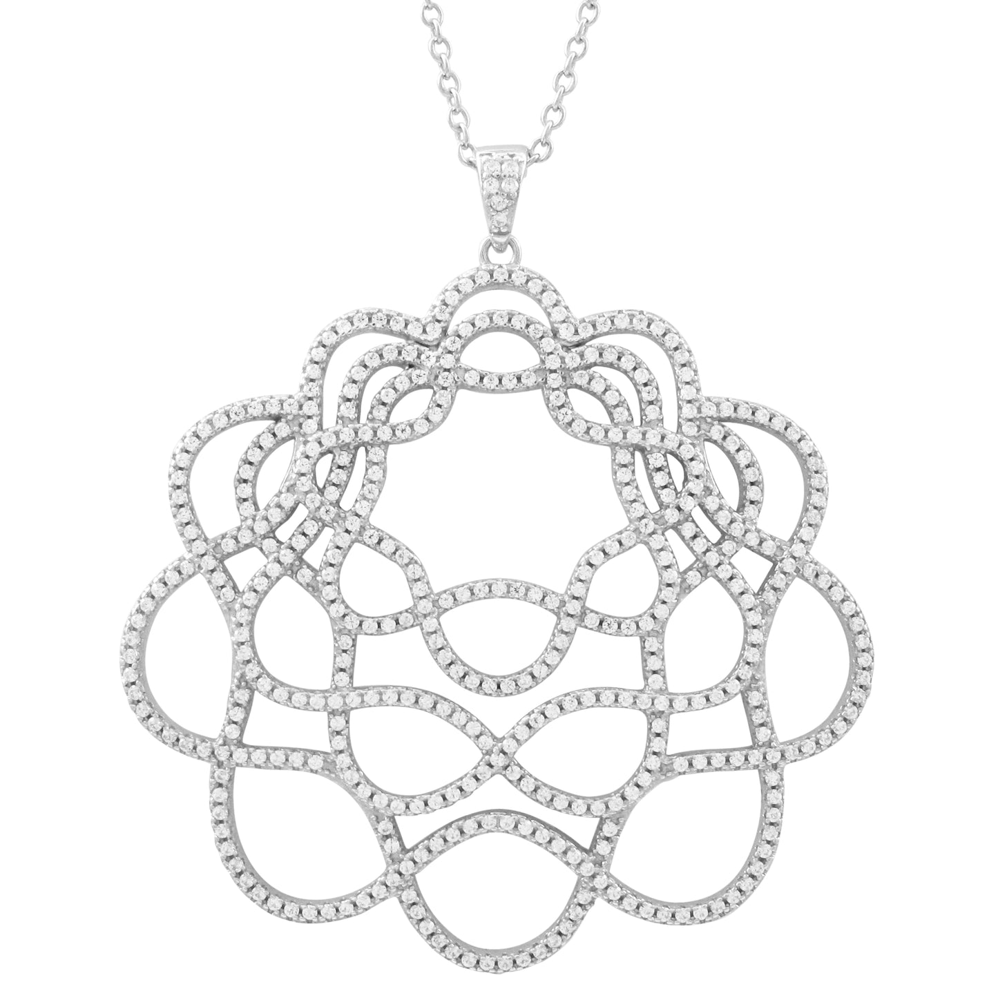 Sterling Silver Flower Pendant - HK Jewels
