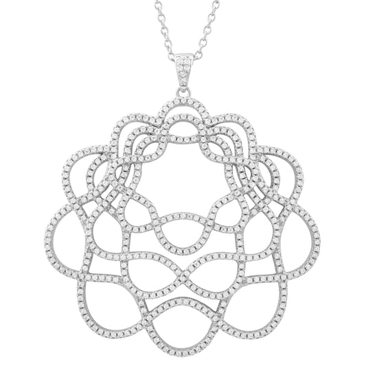 Sterling Silver Flower Pendant - HK Jewels