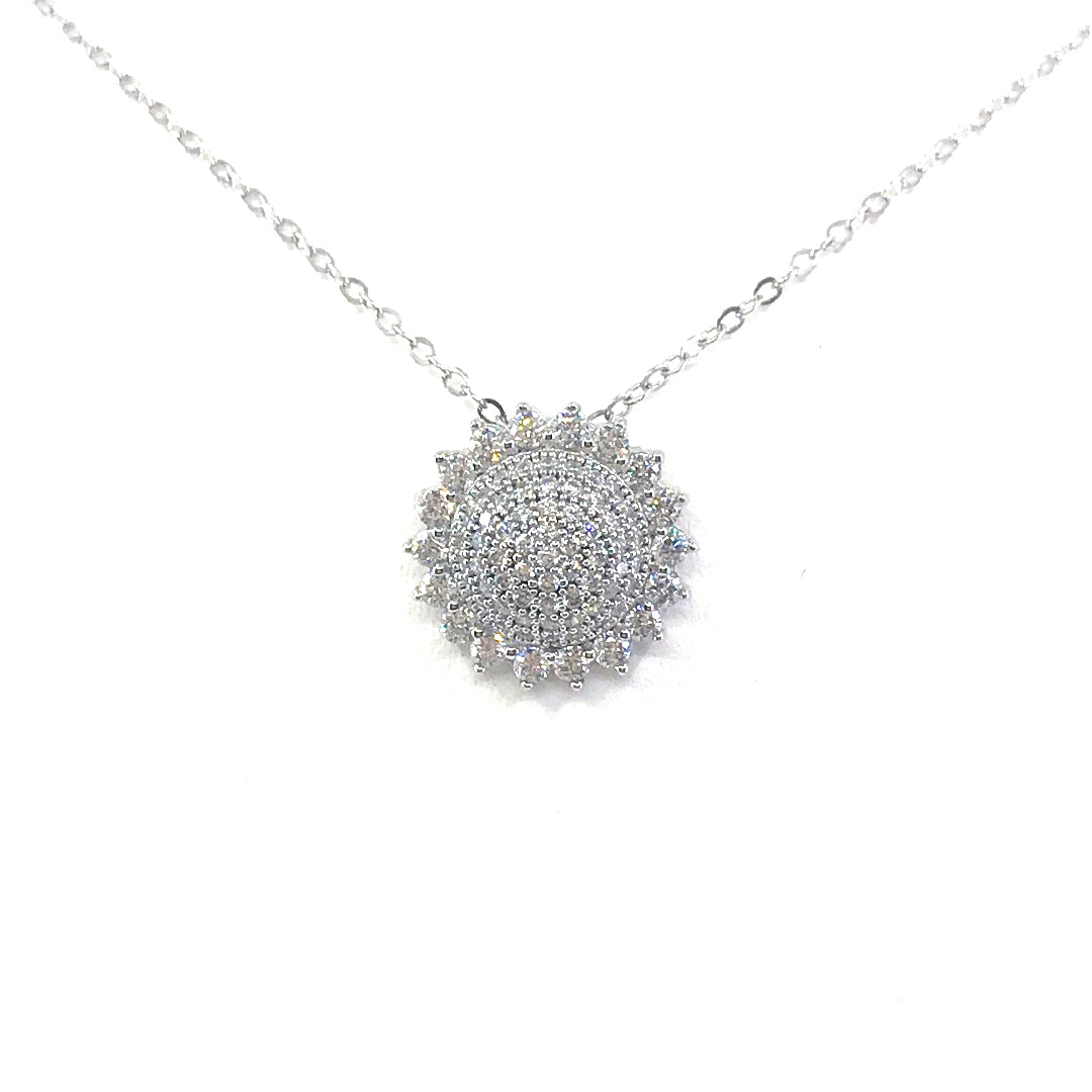 Sterling Silver Flower Pendant - HK Jewels