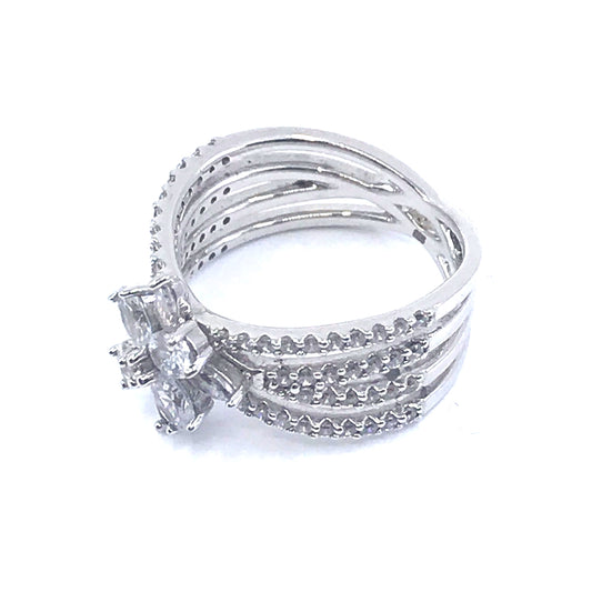 Sterling Silver Flower Ring - HK Jewels