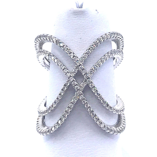 Sterling Silver "X" Ring - HK Jewels