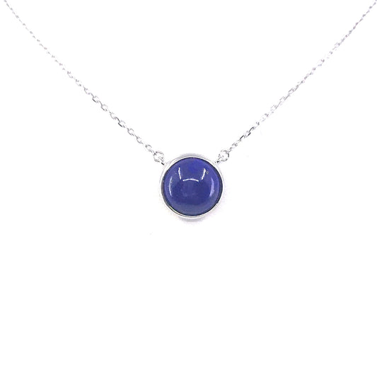 Sterling Silver Solitaire Necklace - HK Jewels