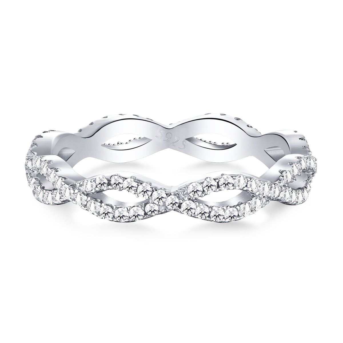 Sterling Silver Infinity Micropave Ring - HK Jewels