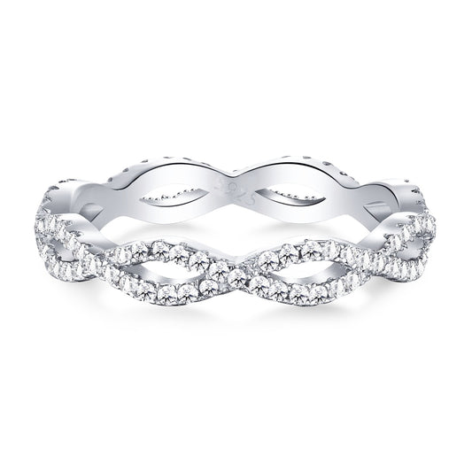 Sterling Silver Infinity Micropave Ring - HK Jewels