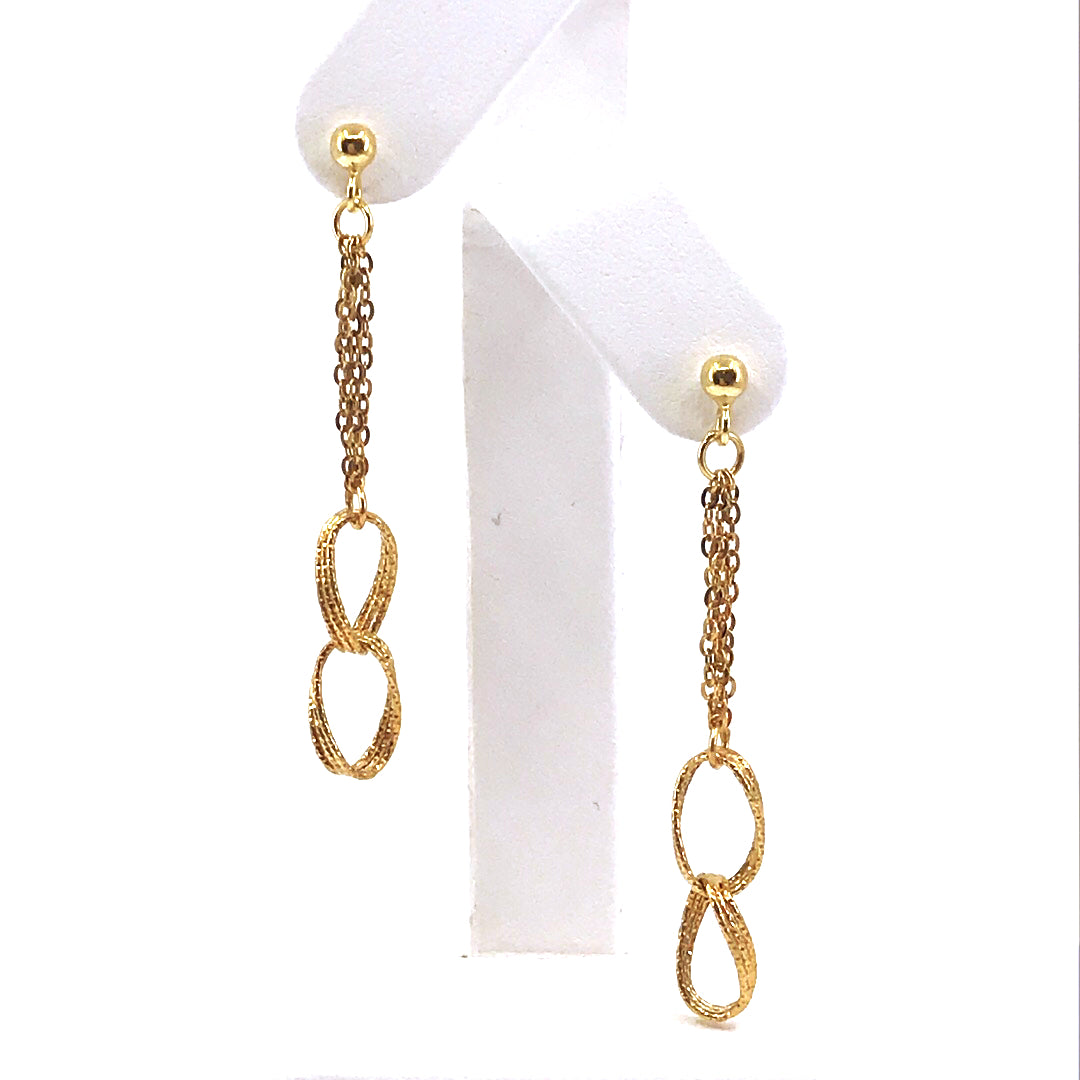 14K Gold Link Earrings - HK Jewels