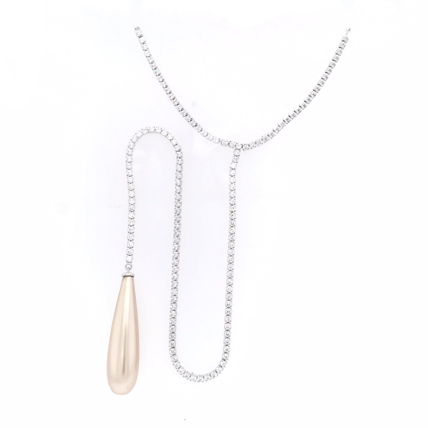 Sterling Silver Lariat Necklace - HK Jewels