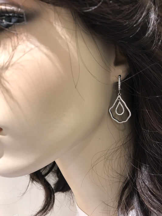 Sterling Silver Double Teardrop Earring - HK Jewels