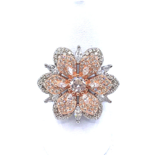 Sterling Silver Flower Ring - HK Jewels