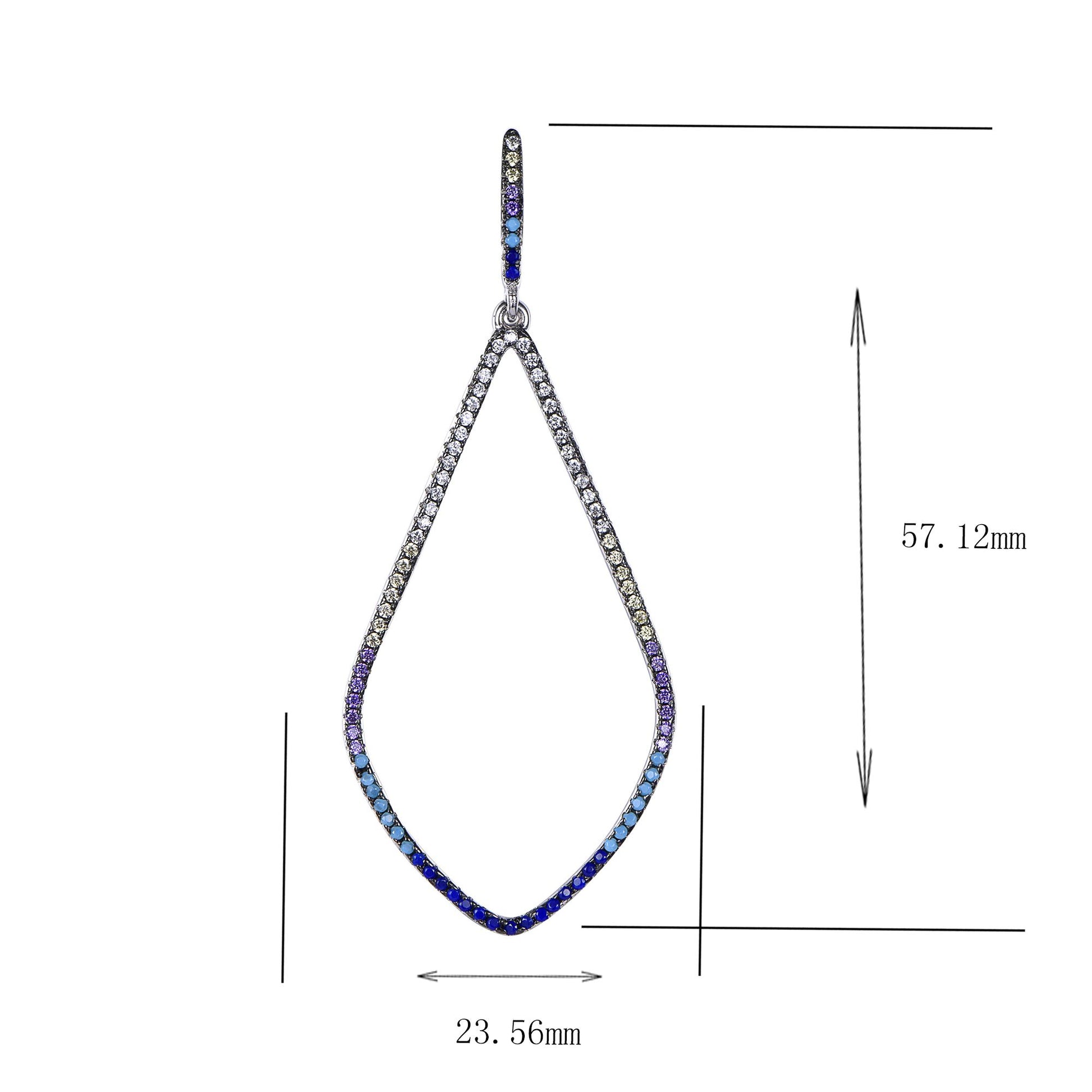 Sterling Silver Teardrop Colorful Earrings - HK Jewels