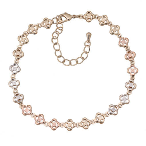 Fine Flowers Tricolor Bracelet - HK Jewels