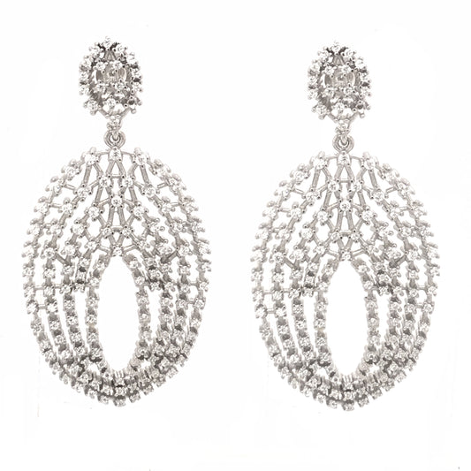 Sterling Silver Oval Earrings - HK Jewels