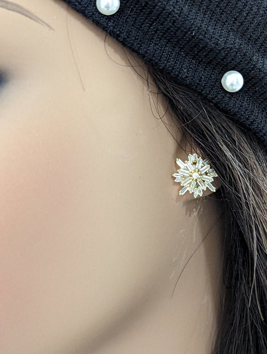 Sterling Silver Baguette Stud Earrings