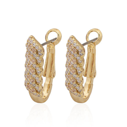 CZ Swish Huggie Earring - HK Jewels