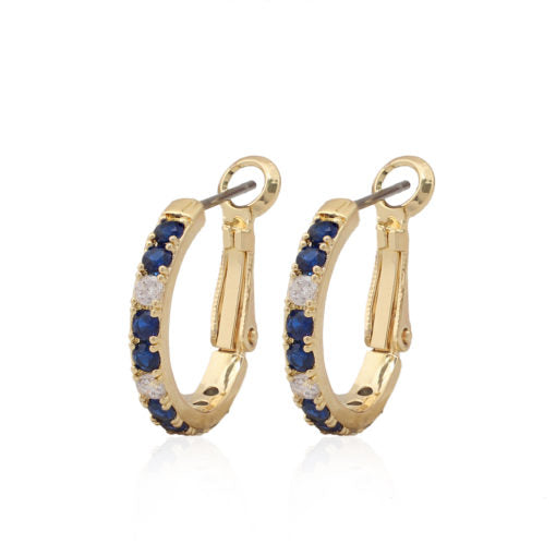 Thin CZ Hoop Huggie Earring-Large - HK Jewels