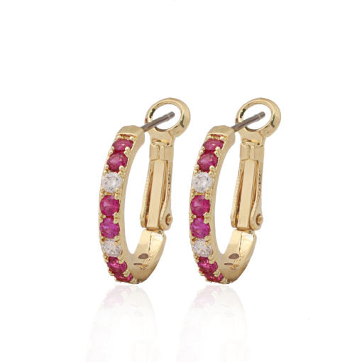 Surgical Steel Thin CZ Hoop Huggie Earring-Small - HK Jewels