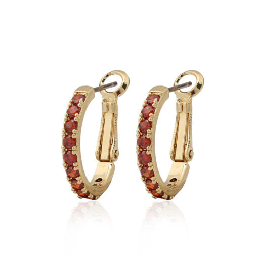 Surgical Steel Thin CZ Hoop Huggie Earring-Small - HK Jewels