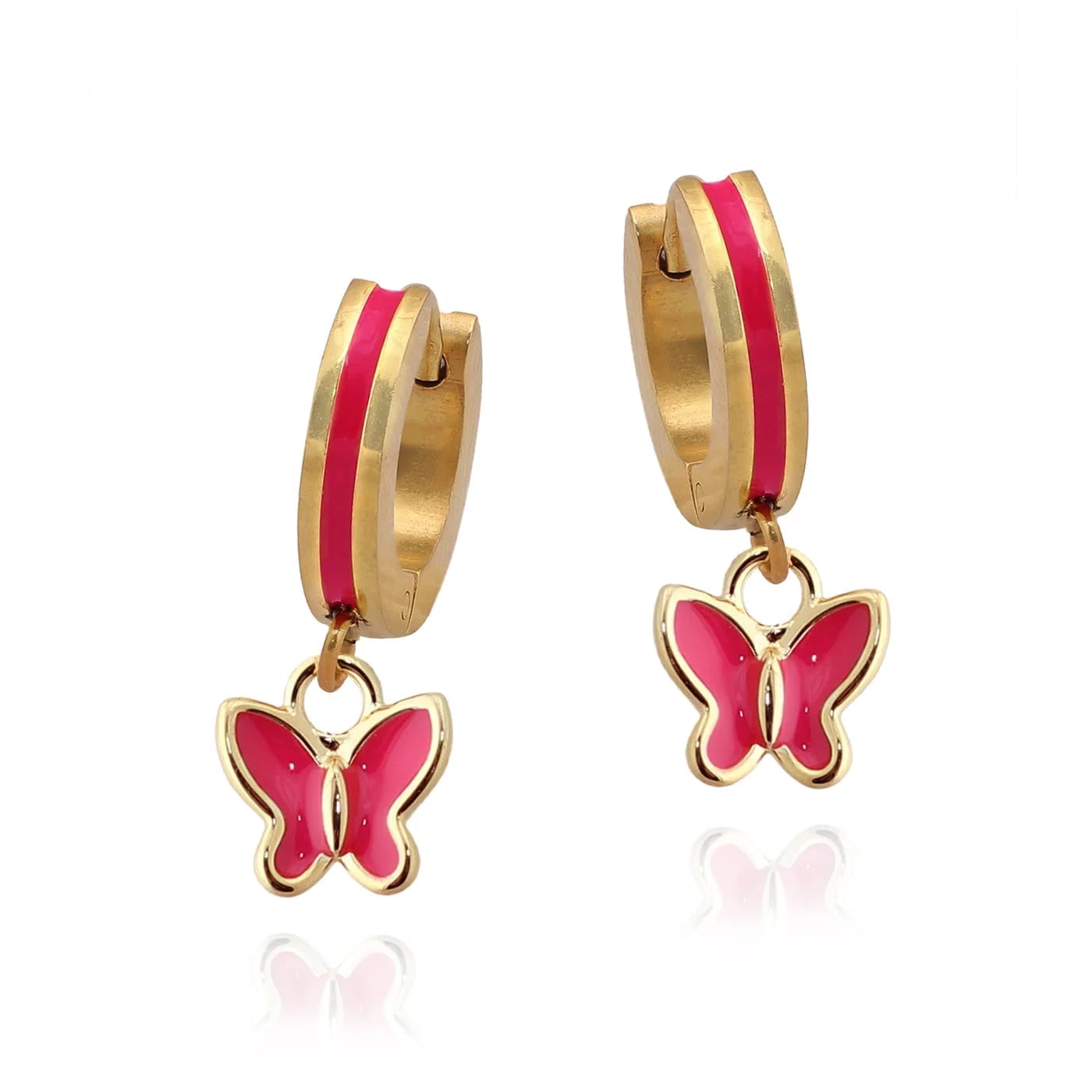 Tiny Enamel Butterfly Earring - HK Jewels