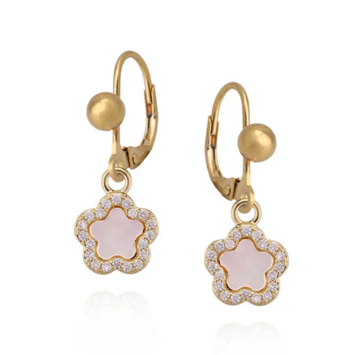 Surgical Steel Mother-of-Pearl Flower Earring - HK Jewels