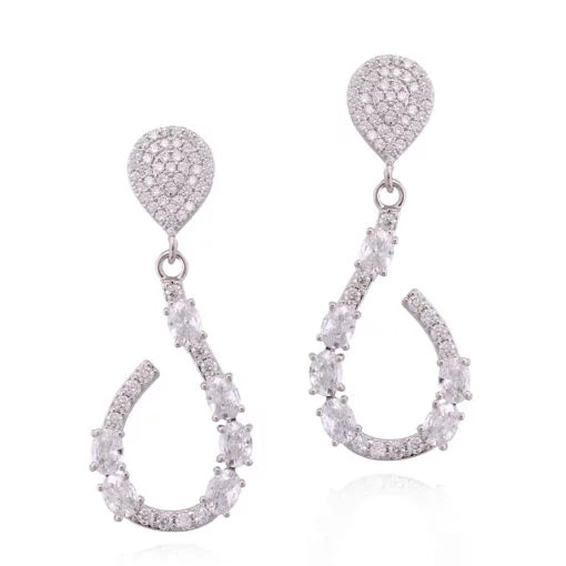 Surgical Steel Dotted Open Teardrop Earring - HK Jewels