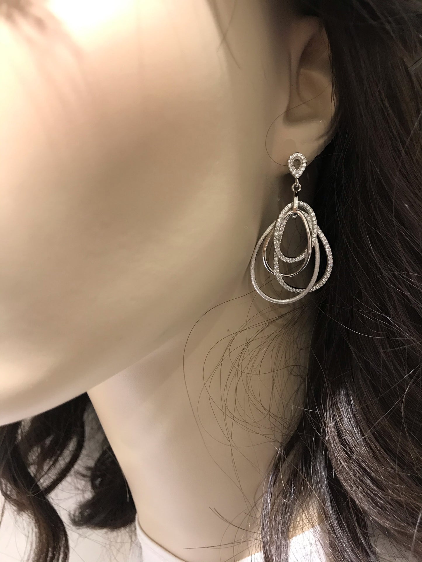 Sterling Silver Multi Oval Earrings - HK Jewels