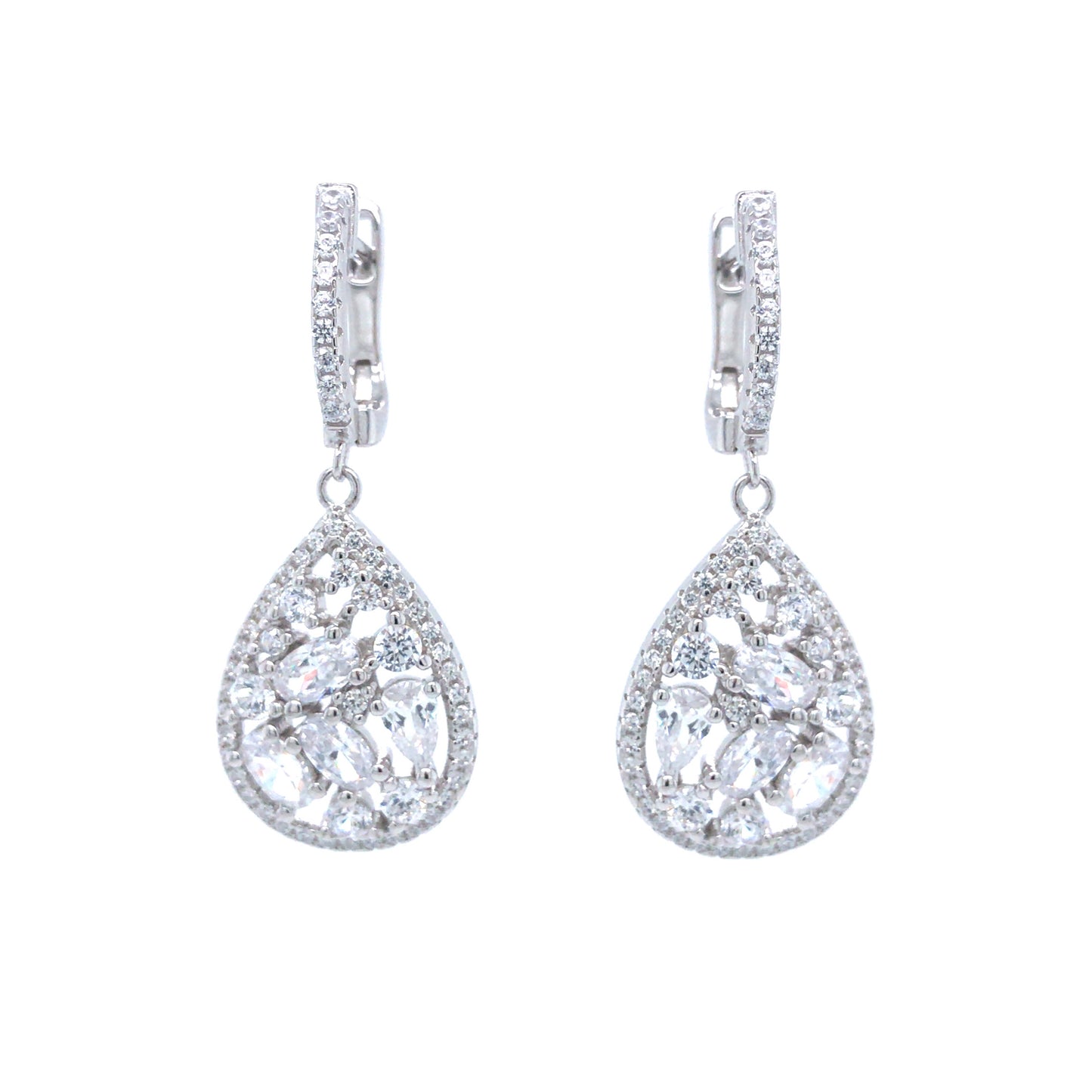 Sterling Silver Teardrop Earrings - HK Jewels