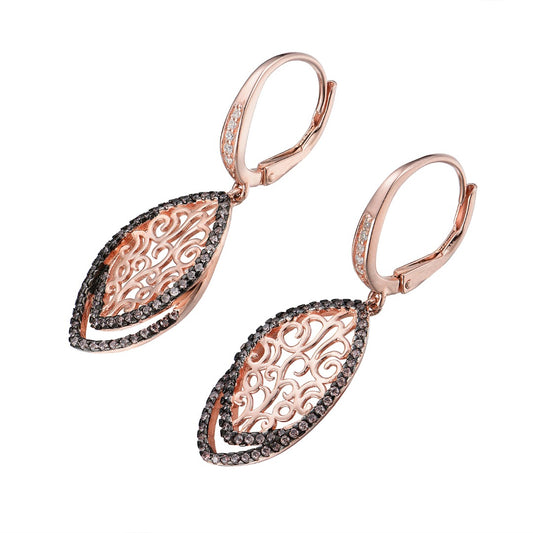 Coffee Color Fancy Dangling Earrings - HK Jewels