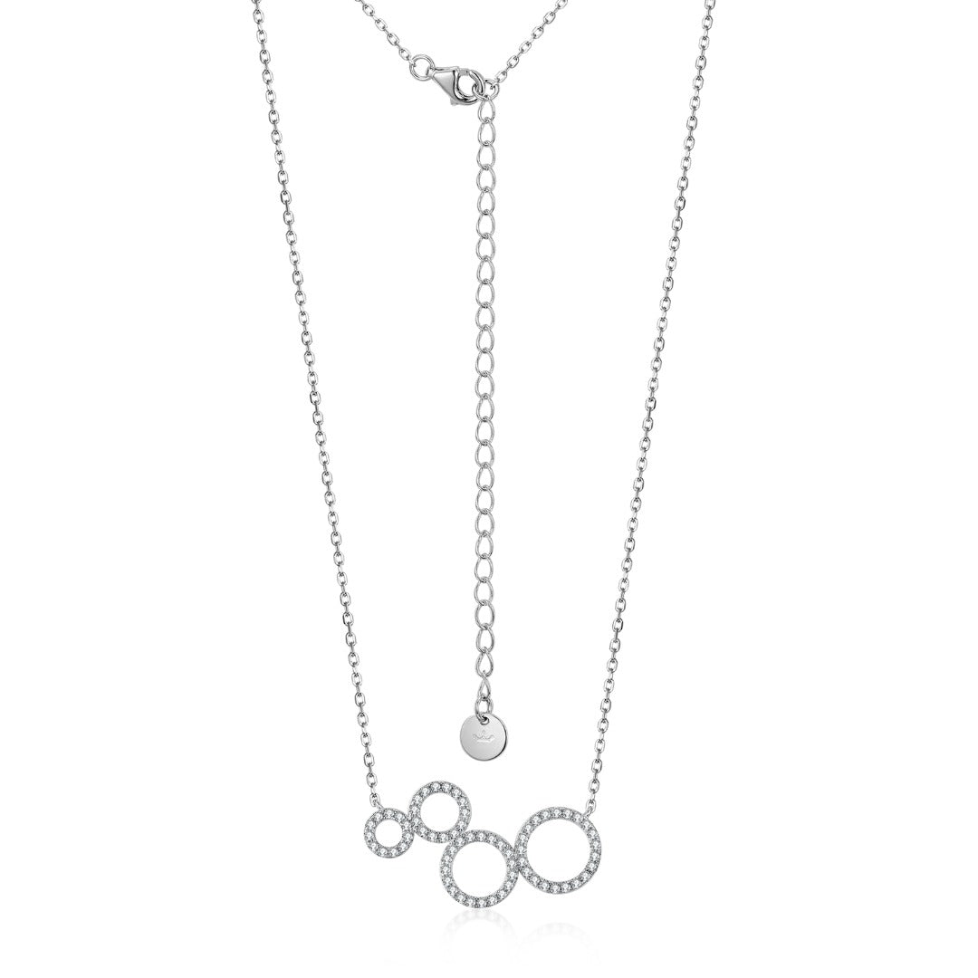 Sterling Silver Circles Bar Necklace - HK Jewels