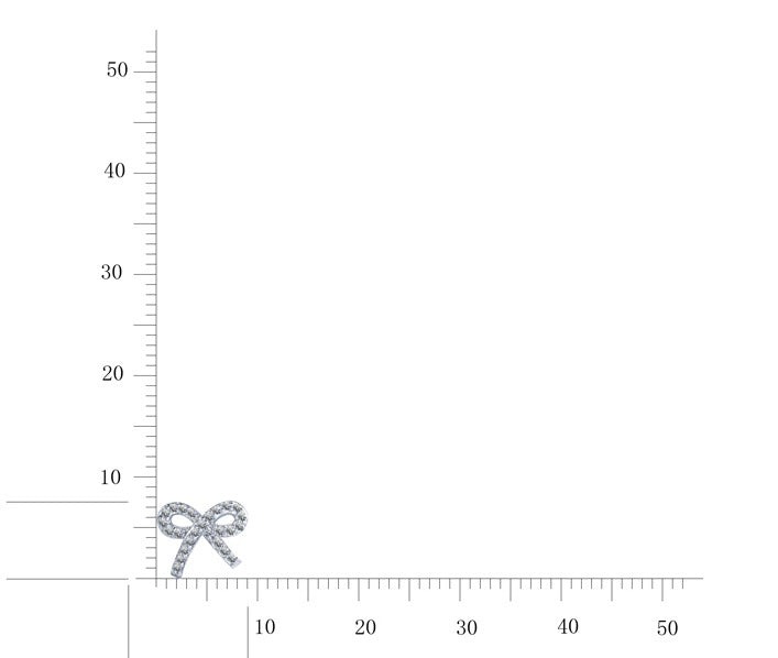 Sterling Silver Micropave Bow Stud Earrings - HK Jewels