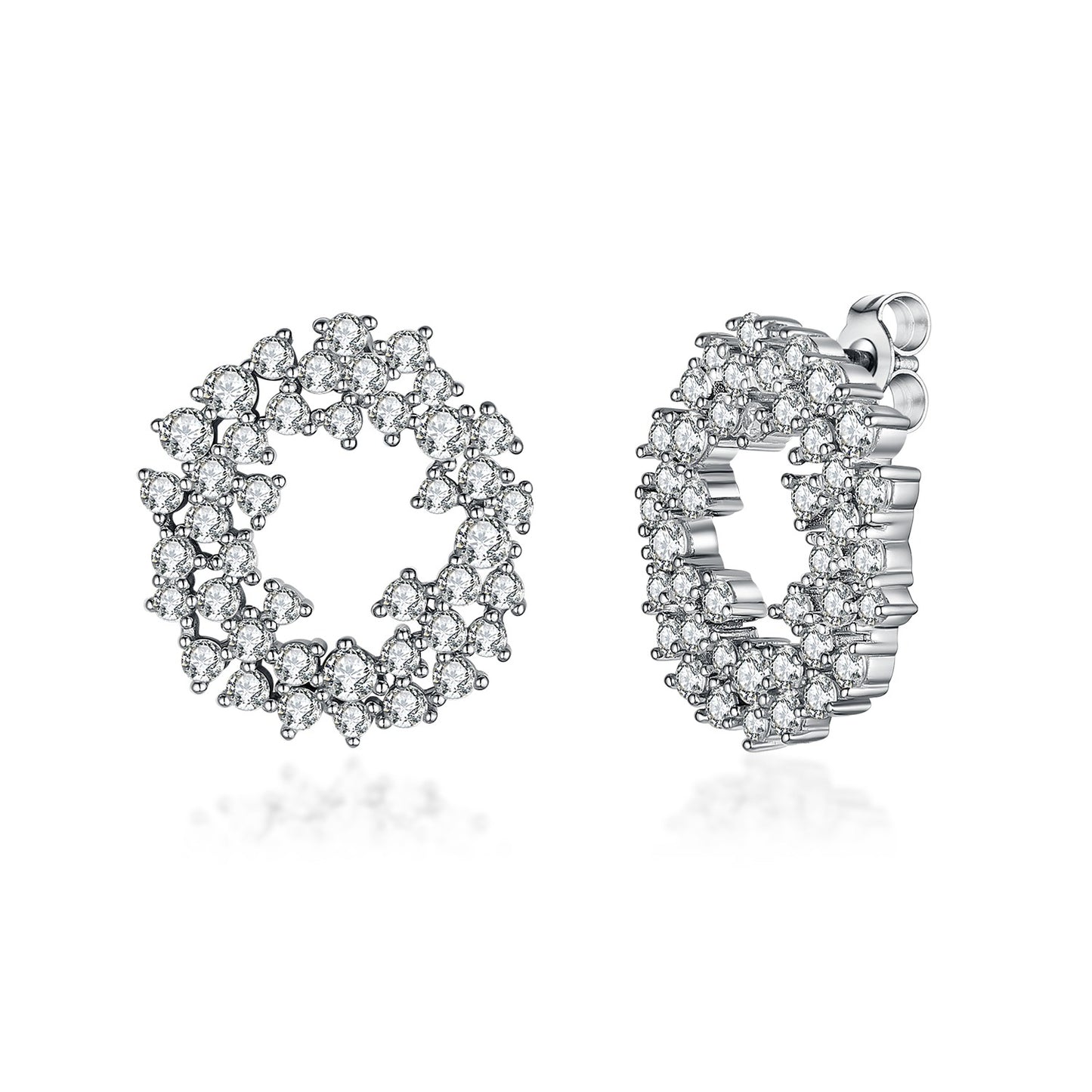 Sterling Silver Sprinkled CZ Earring - HK Jewels