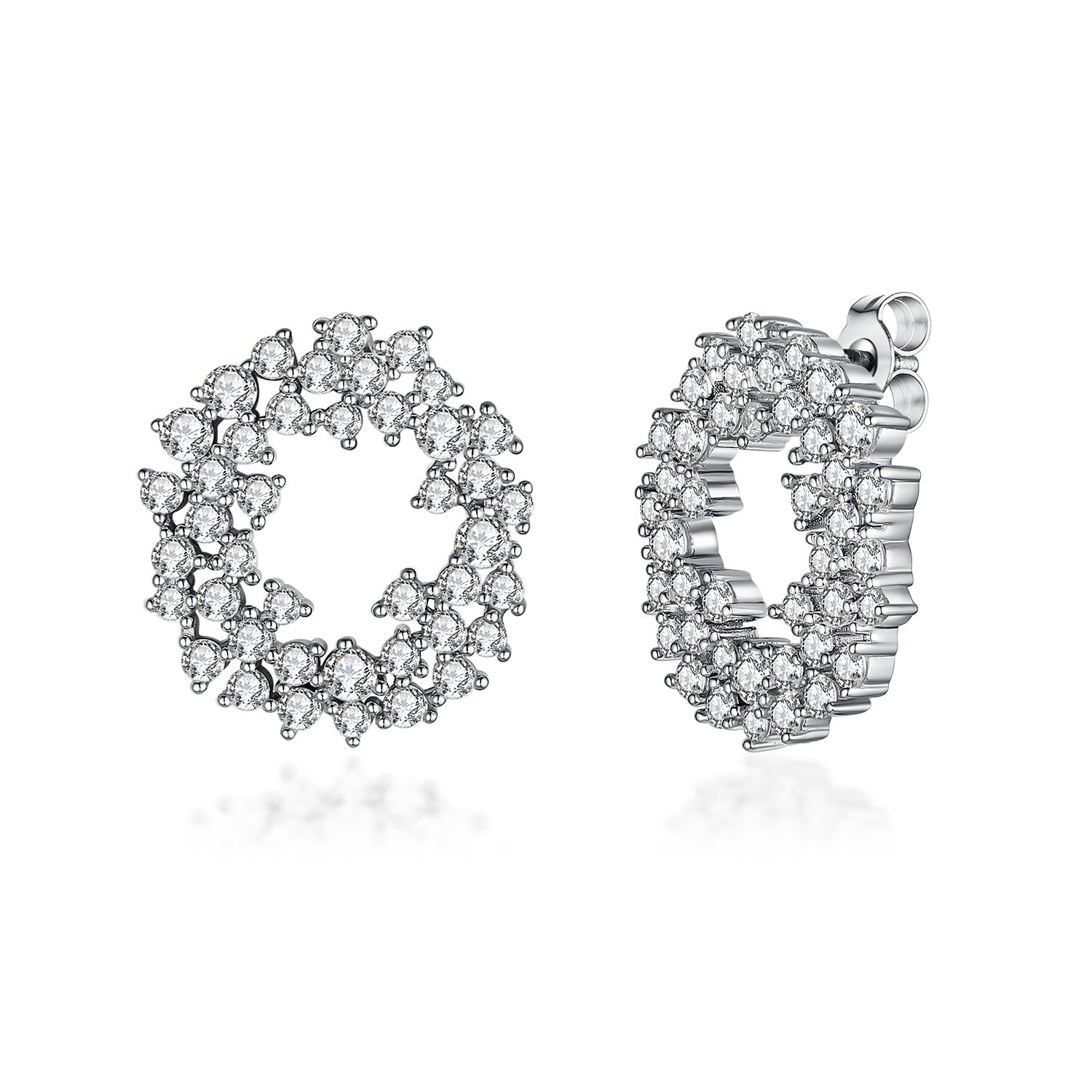 Sterling Silver Sprinkled CZ Earring - HK Jewels