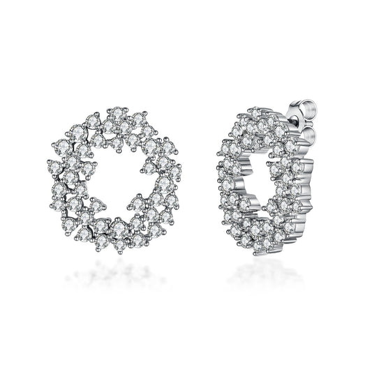 Sterling Silver Sprinkled CZ Earring - HK Jewels