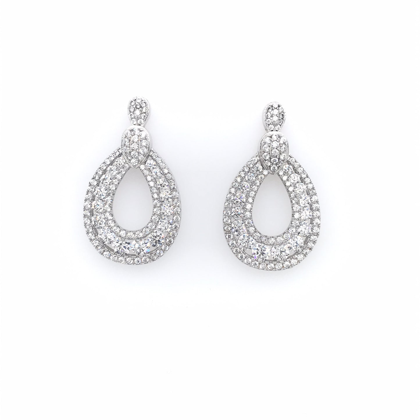 Sterling Silver Teardrop Earrings - HK Jewels