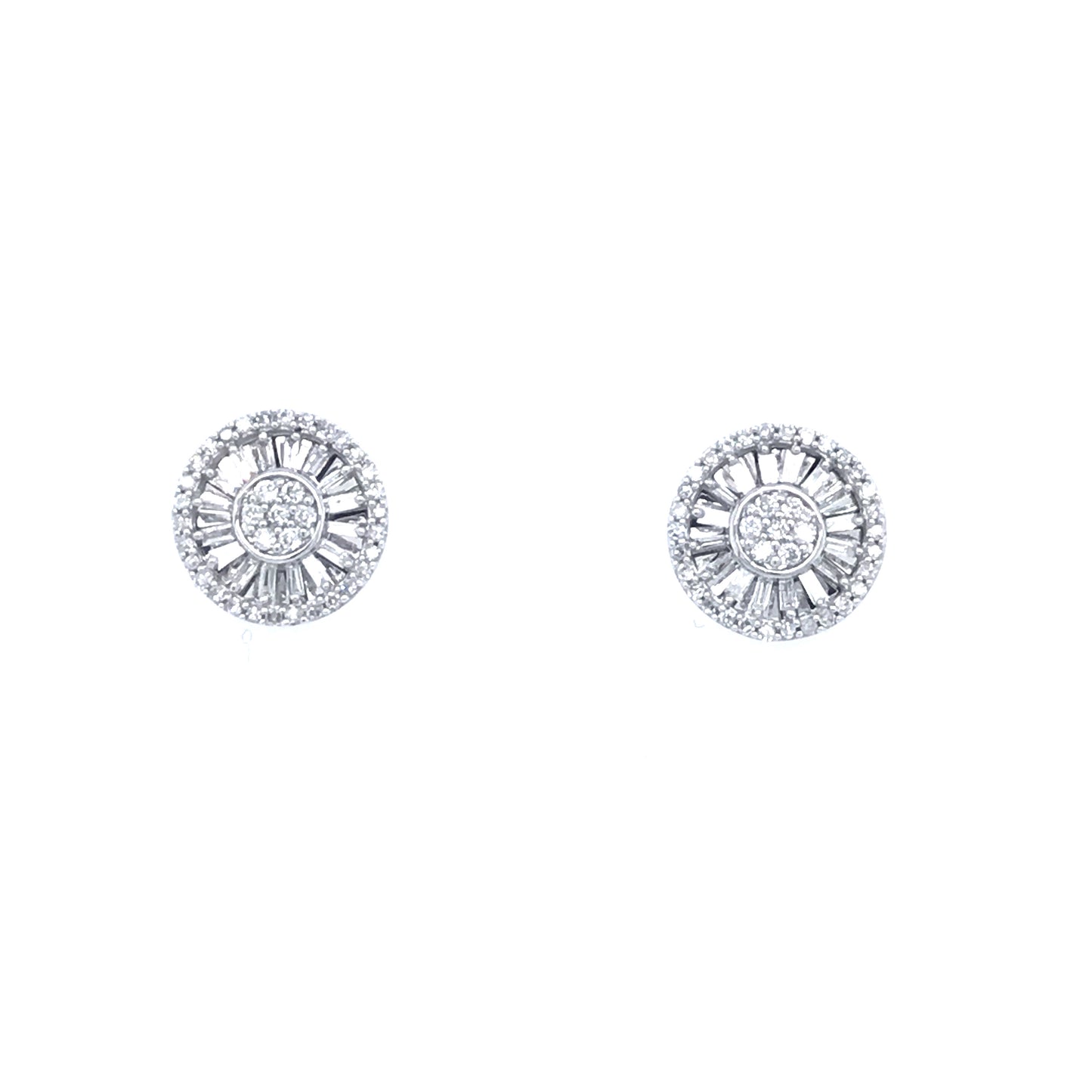 White Gold Stud Earrings - HK Jewels