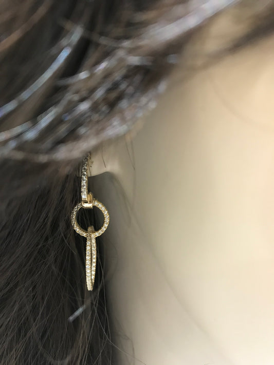 Sterling Silver Gold Plated Circle Earring - HK Jewels