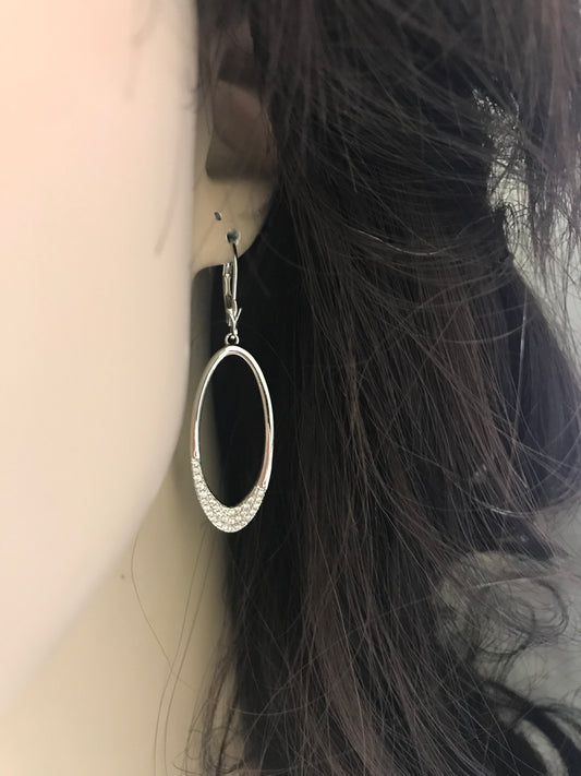Sterling Silver Oval Earrings - HK Jewels