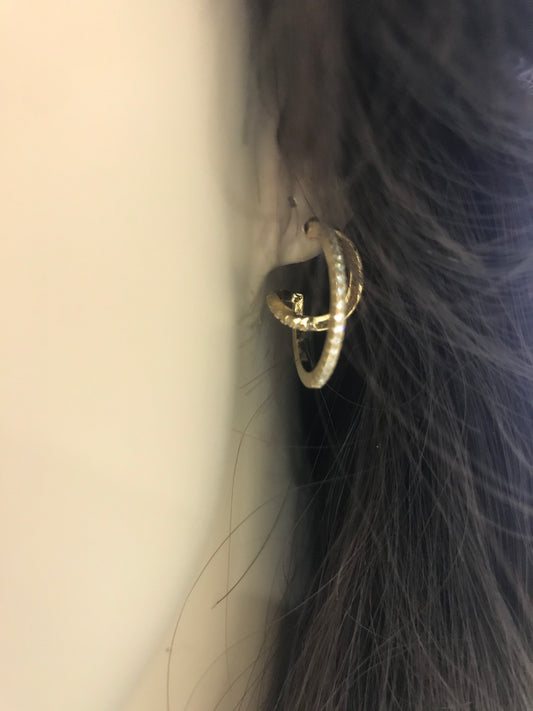 Gold Plated Sterling Silver Twisted Circle Earrings - HK Jewels